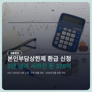본인부담상한제 환급 신청, 3년을 넘겨 사라진 돈 378억