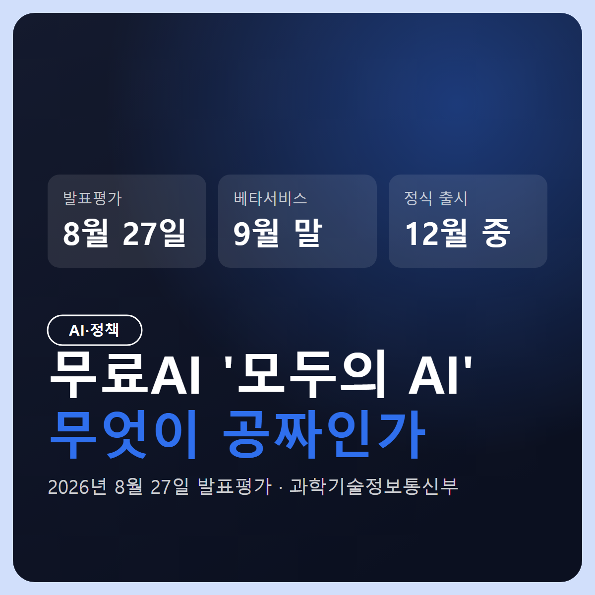 무료AI '모두의 AI' 8월 말 확정, 무엇이 공짜이고 언제부터 쓰나