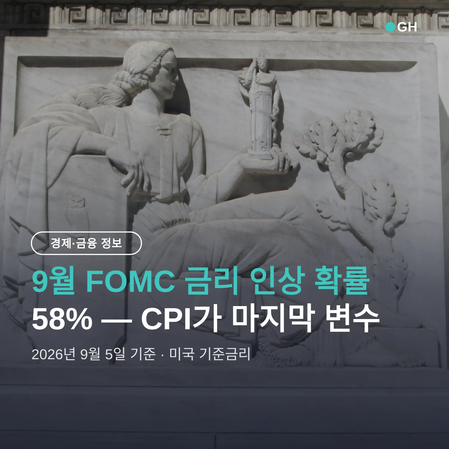 9월 FOMC 금리 결정, 인상 확률 58% — CPI가 마지막 변수