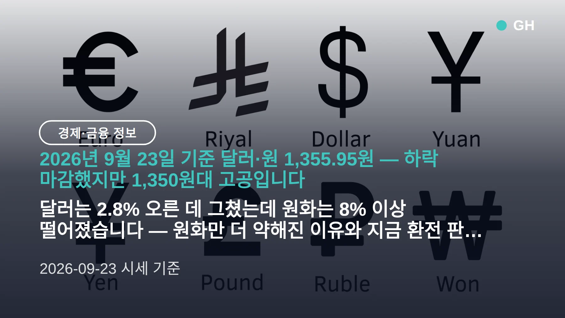 원달러 환율 원화 약세 1355.95원 마감, 진짜 이유와 환전 판단 기준