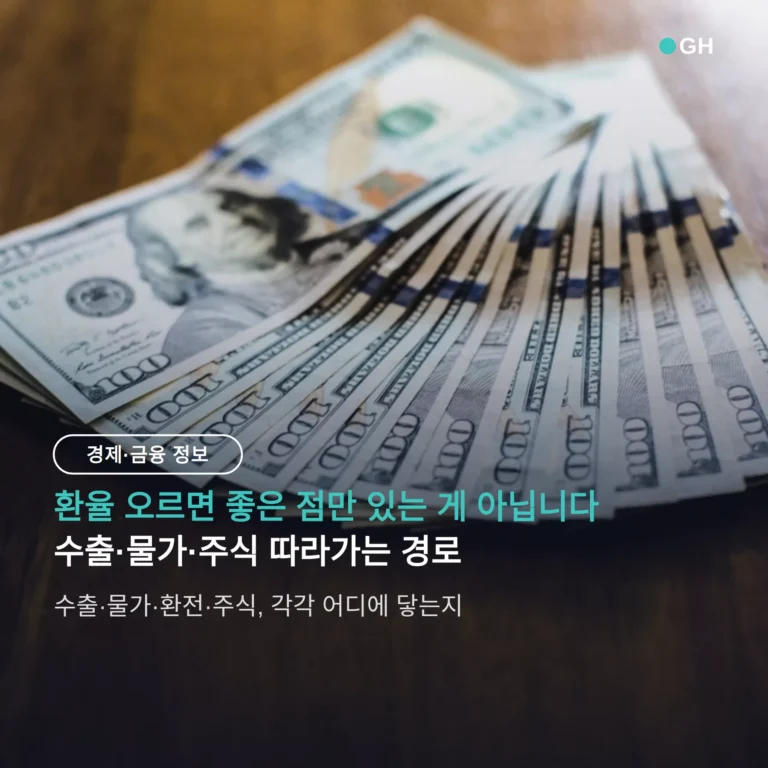 환율 오르면 좋은 점만 있는 게 아닙니다 — 수출·물가·주식 따라가는 경로