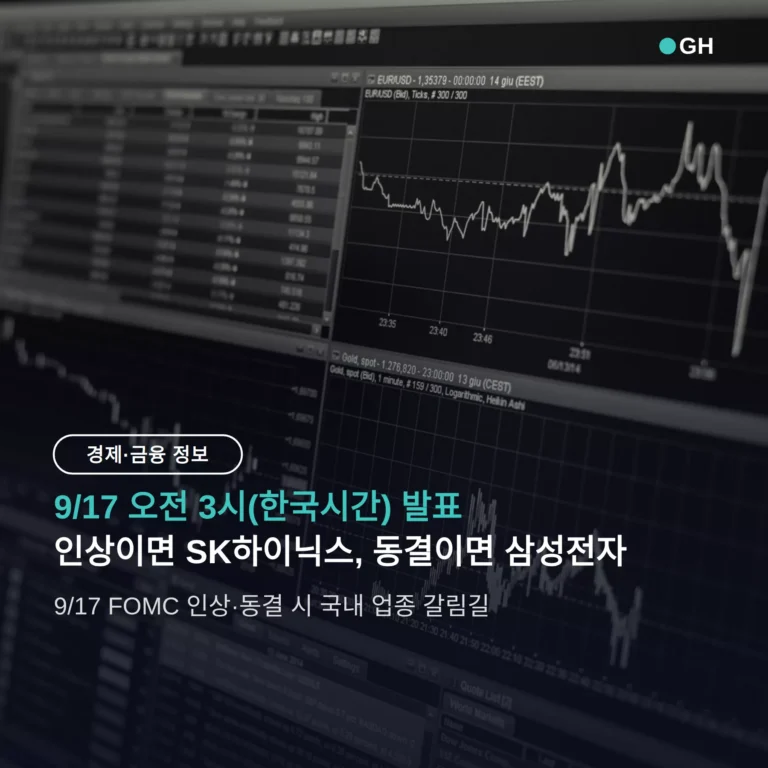 9월 FOMC 인상 동결 국내 업종 — 인상이면 SK하이닉스, 동결이면 삼성전자