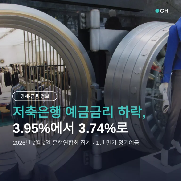 저축은행 예금금리 하락, 3.95%→3.74%인 이유 4가지