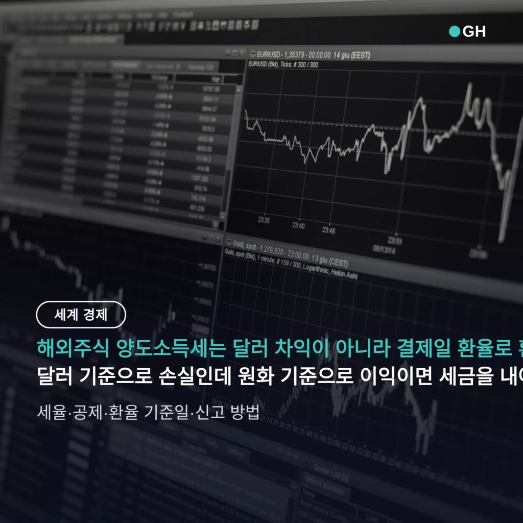해외주식 양도소득세 계산 — 결제일 환율 적용, 세율 22%