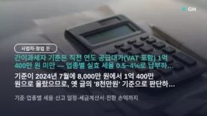 간이과세자 기준 2026 — 연 매출 1억 400만 원, 부가세 계산·신고 방법과 일반과세 전환 손익