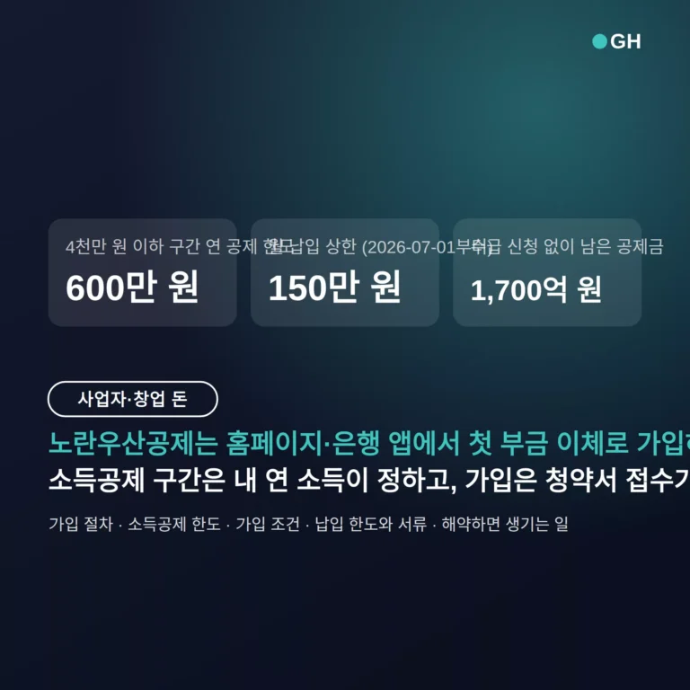 노란우산공제 가입방법 — 앱에서 10분, 소득공제 600·400·200만 원 한도