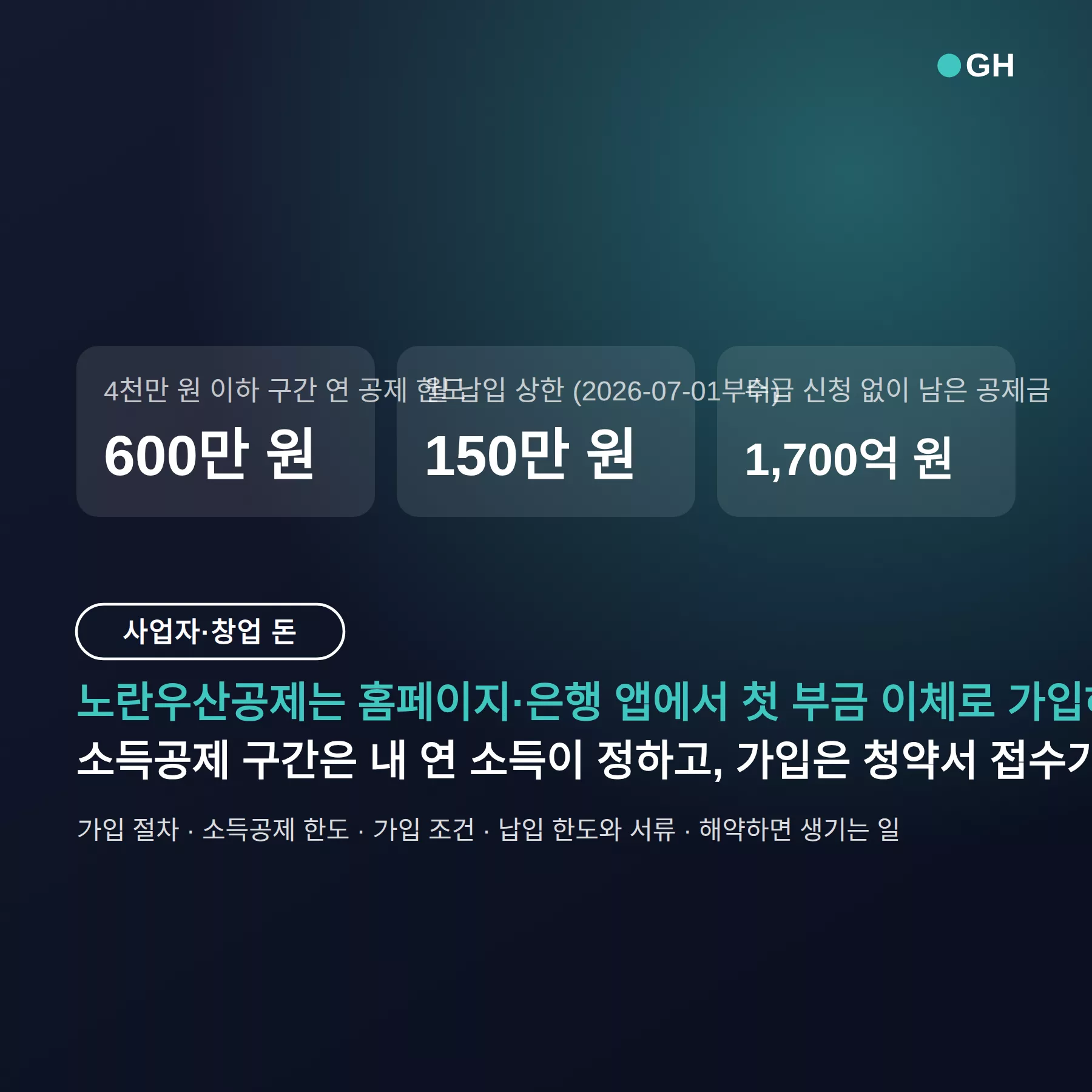 노란우산공제 가입방법 — 앱에서 10분, 소득공제 600·400·200만 원 한도